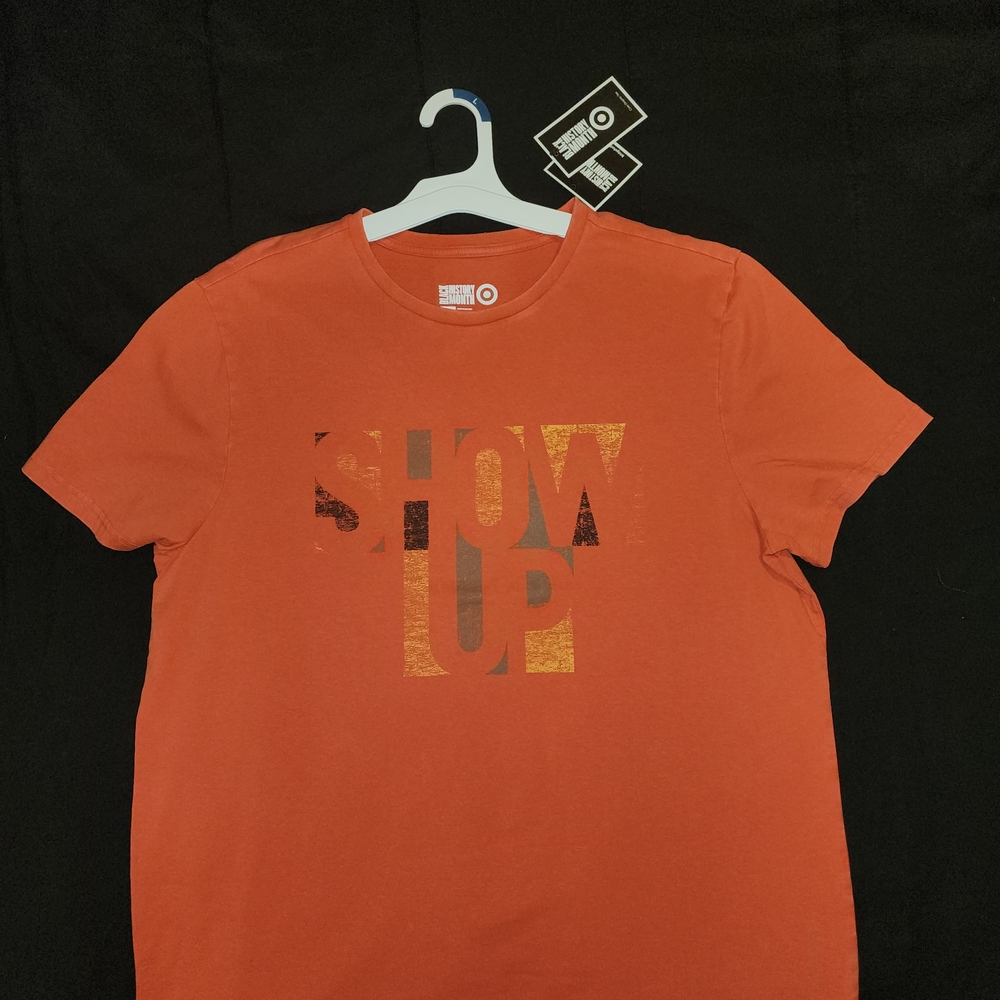 Nwt Black History "SHOW UP" Brick Orange Graphic T-Shirt Unisex